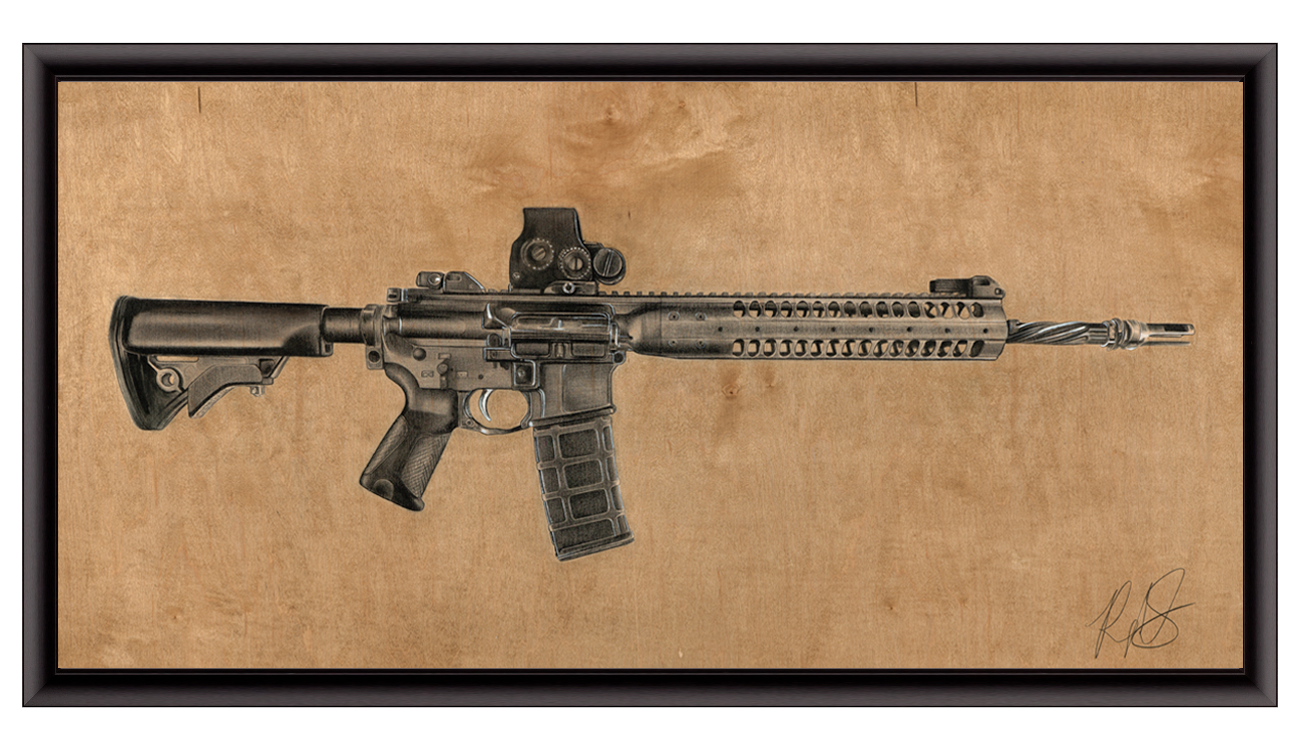 Woodgrain AR-15 (Canvas Print)